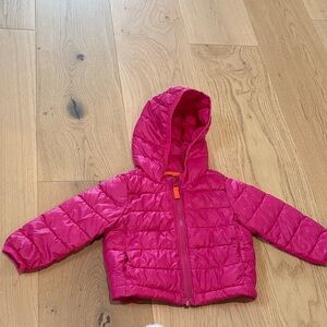 Primary Dark Pink Hooded Puffer Jacket